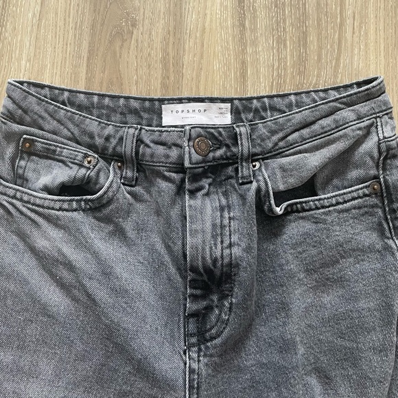 Topshop Straight Grey Jeans - Picture 3 of 5